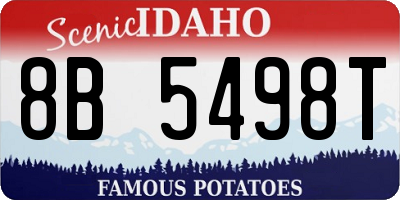 ID license plate 8B5498T