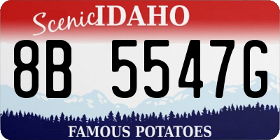 ID license plate 8B5547G