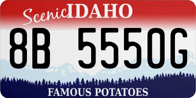 ID license plate 8B5550G