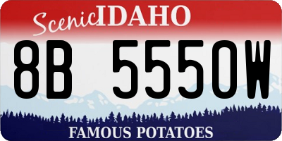 ID license plate 8B5550W