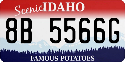 ID license plate 8B5566G