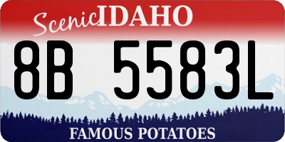 ID license plate 8B5583L
