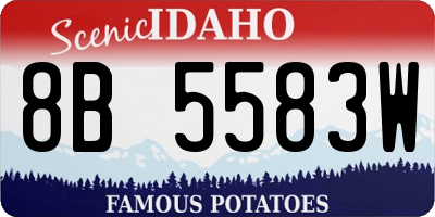 ID license plate 8B5583W