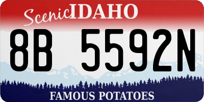 ID license plate 8B5592N