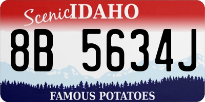 ID license plate 8B5634J