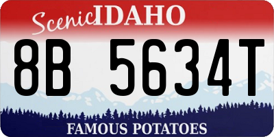 ID license plate 8B5634T