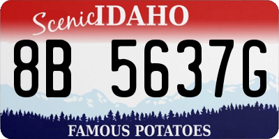 ID license plate 8B5637G