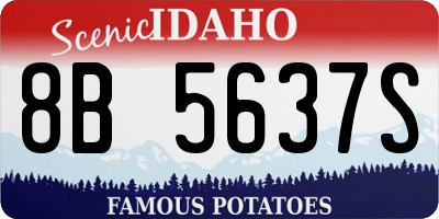 ID license plate 8B5637S