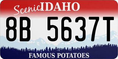 ID license plate 8B5637T