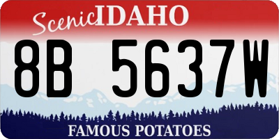 ID license plate 8B5637W