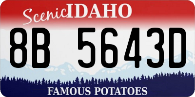 ID license plate 8B5643D