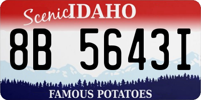 ID license plate 8B5643I