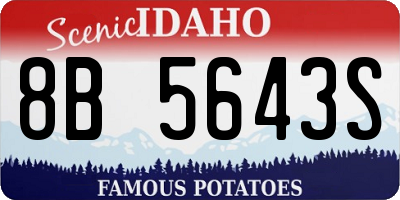 ID license plate 8B5643S