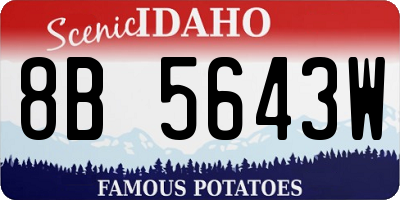 ID license plate 8B5643W