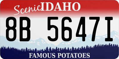 ID license plate 8B5647I