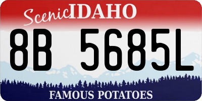 ID license plate 8B5685L