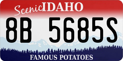 ID license plate 8B5685S