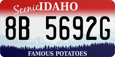 ID license plate 8B5692G