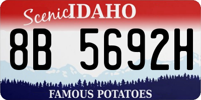 ID license plate 8B5692H
