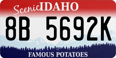 ID license plate 8B5692K