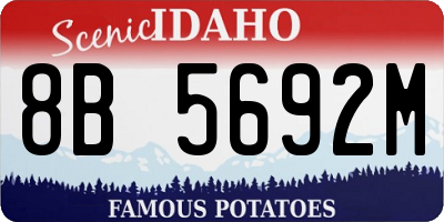 ID license plate 8B5692M