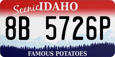 ID license plate 8B5726P