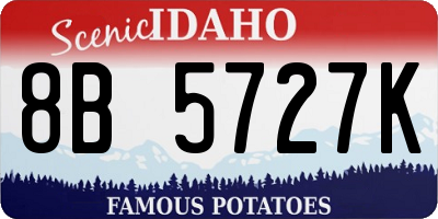 ID license plate 8B5727K