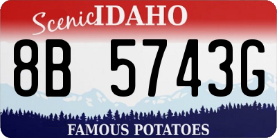 ID license plate 8B5743G