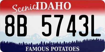 ID license plate 8B5743L