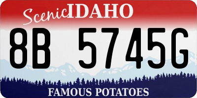 ID license plate 8B5745G