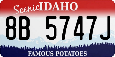 ID license plate 8B5747J
