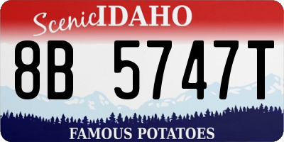 ID license plate 8B5747T