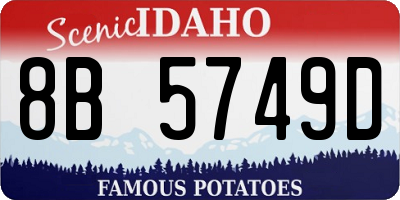 ID license plate 8B5749D