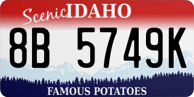 ID license plate 8B5749K