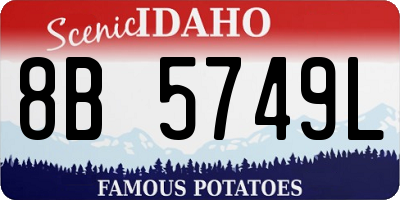 ID license plate 8B5749L