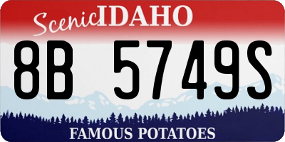 ID license plate 8B5749S