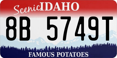 ID license plate 8B5749T