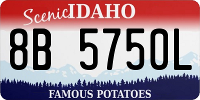 ID license plate 8B5750L