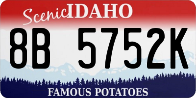 ID license plate 8B5752K