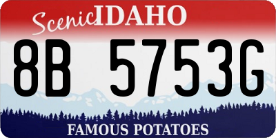 ID license plate 8B5753G