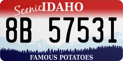 ID license plate 8B5753I