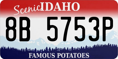 ID license plate 8B5753P