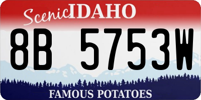 ID license plate 8B5753W