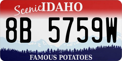 ID license plate 8B5759W