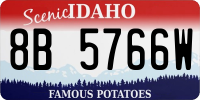 ID license plate 8B5766W