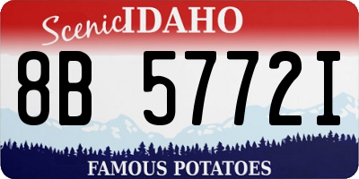 ID license plate 8B5772I
