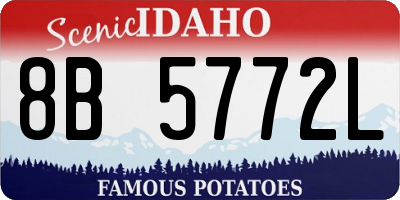 ID license plate 8B5772L