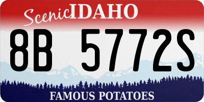 ID license plate 8B5772S