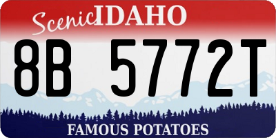 ID license plate 8B5772T