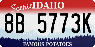 ID license plate 8B5773K